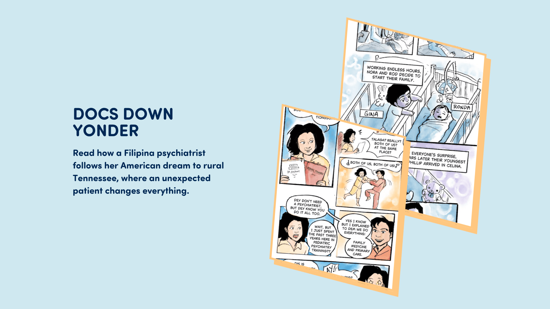 Portions of "Docs Down Yonder" being showcased as a comic